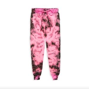 Hard Tail pink and black tie dye sweatpants joggers girls size L (14)